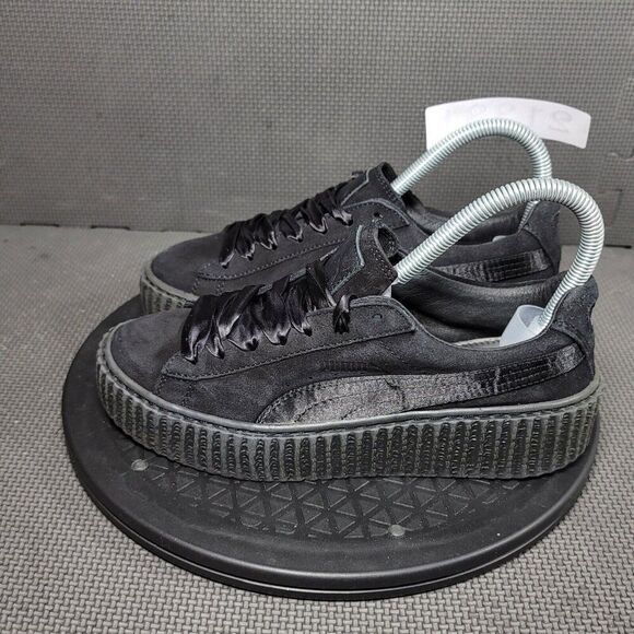 Puma Suede Creeper Shoes Womens Sz 6.5 Black Sneakers - Picture 3 of 8